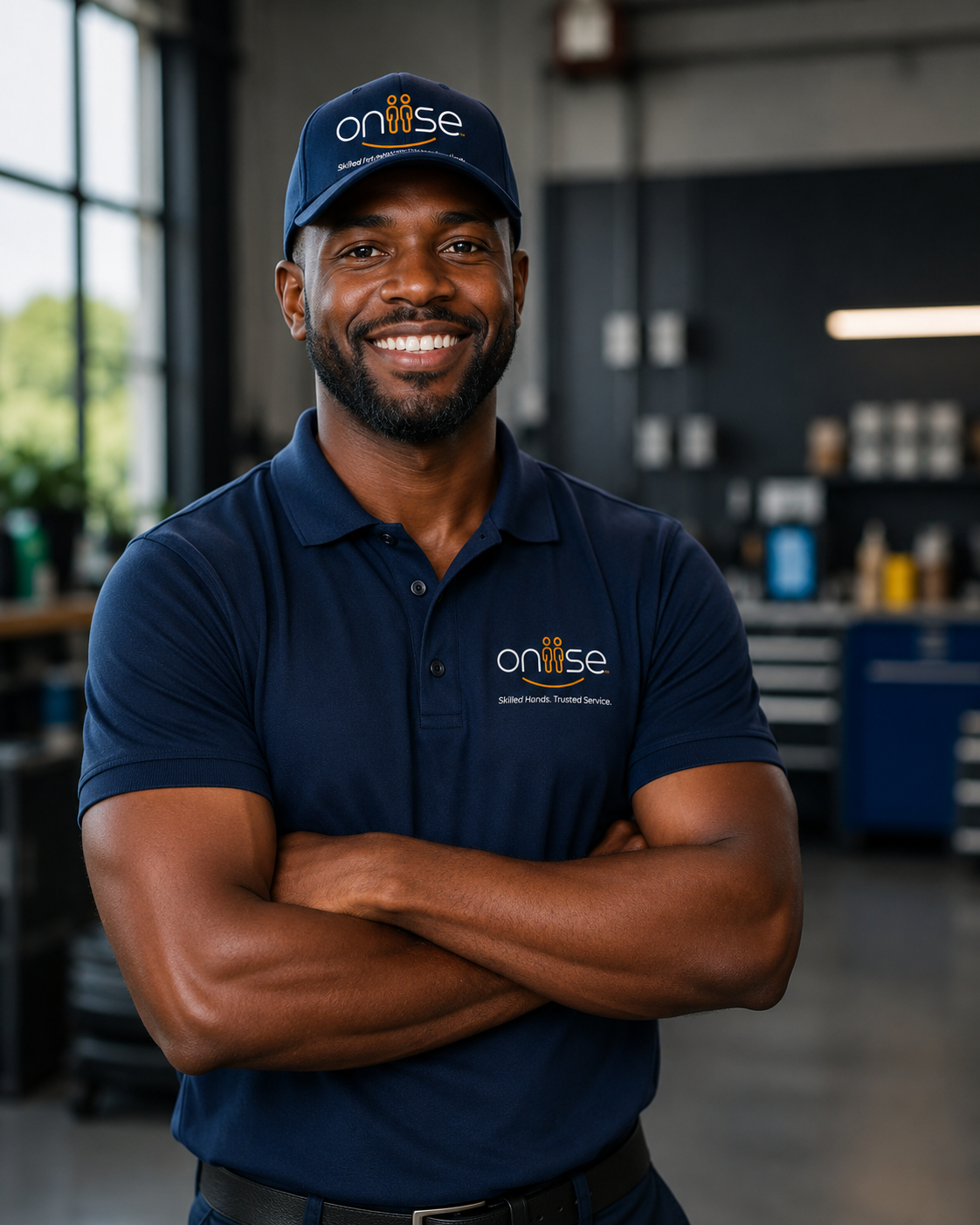 Verified Oniise professional in navy uniform